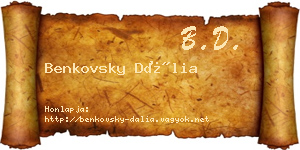 Benkovsky Dália névjegykártya